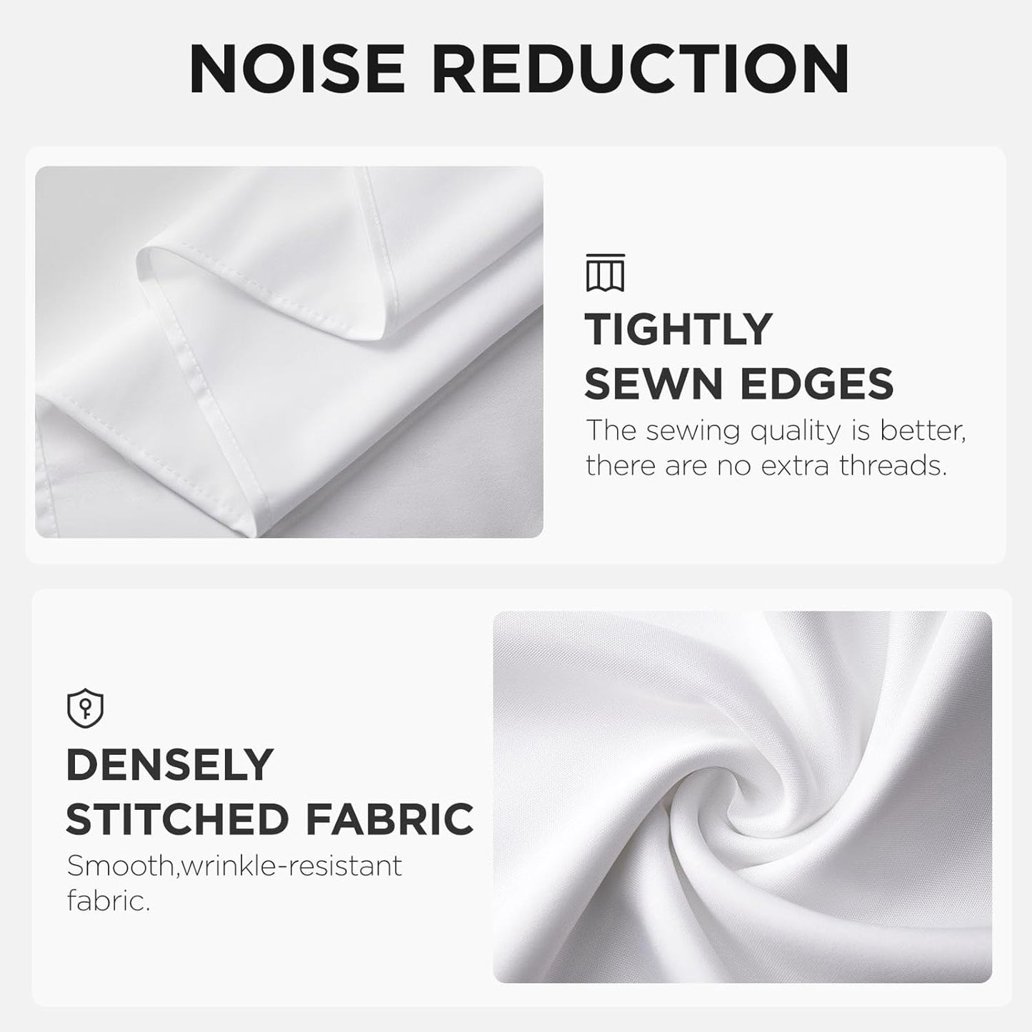 Joydeco White Curtains Backdrop for Wedding Parties, Photo Backdrop Curtains for Wedding Decorations Birthday, Wrinkle Free Polyester 5ft x 10ft Fabric Drape 2 Panels with Rod Pockets