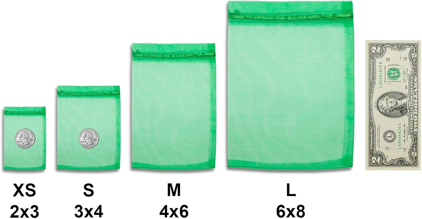 TheDisplayGuys 100-Pack 3x4 Light Green Sheer Organza Gift Bags with Drawstring, Jewelry Candy Treat Wedding Party Favors Mesh Pouch