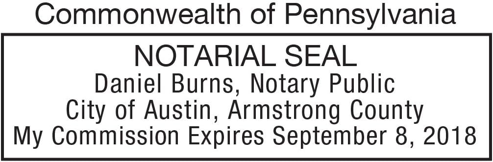 MaxMark Notary Stamp for State of Pennsylvania- Self Inking Stamp