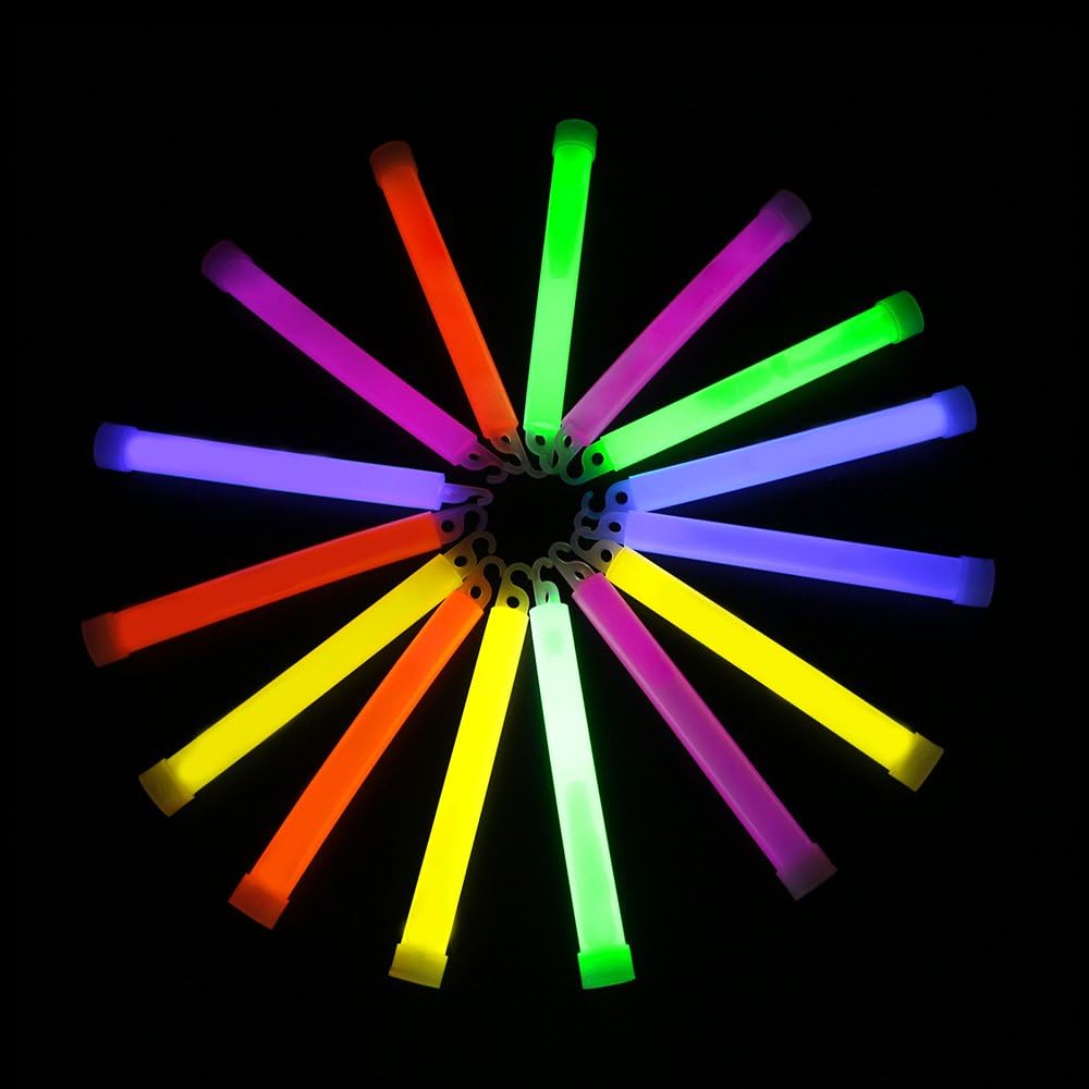 novelinks 25 Pcs 6'' Premium Glow Sticks Bulk - Ultra Bright Large Glow Necklaces Light up Glow in The Dark, Emergency Glow Sticks, Long-lasting Lighting Waterproof
