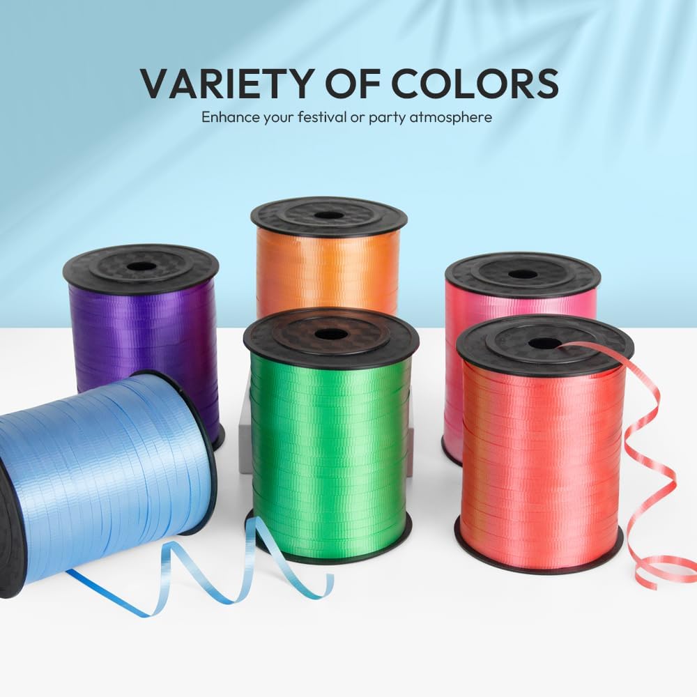 KMER LIFE Golden Crimped Curling Ribbon, 1/5" Wide x 500 Yards Christmas Curling Ribbons for Gift Wrapping, Party Decoration, Balloon String, Crafting, Balloon Ribbons for Florist Flower (1 Roll)