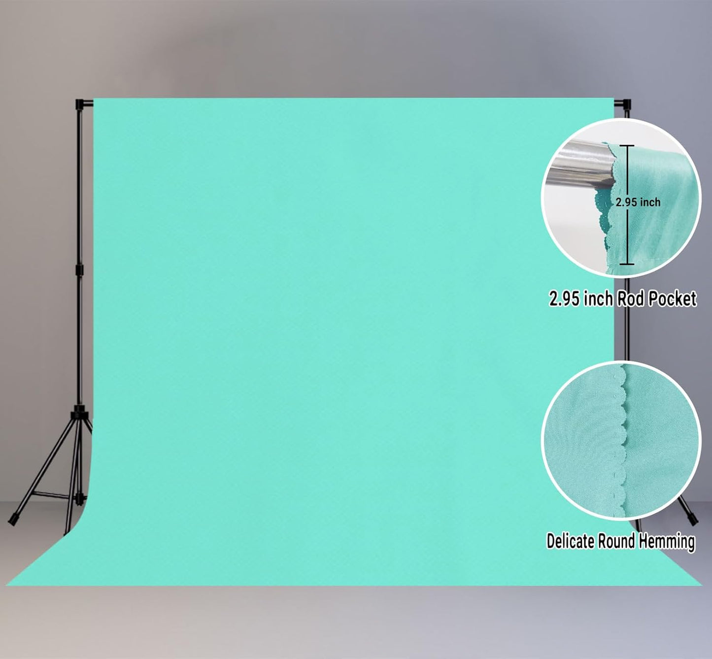 10x10FT Lake Blue Screen Backdrop for Photography, Chromakey Blue Photo Background Curtain Seamless for Video Meeting Photoshoot Party