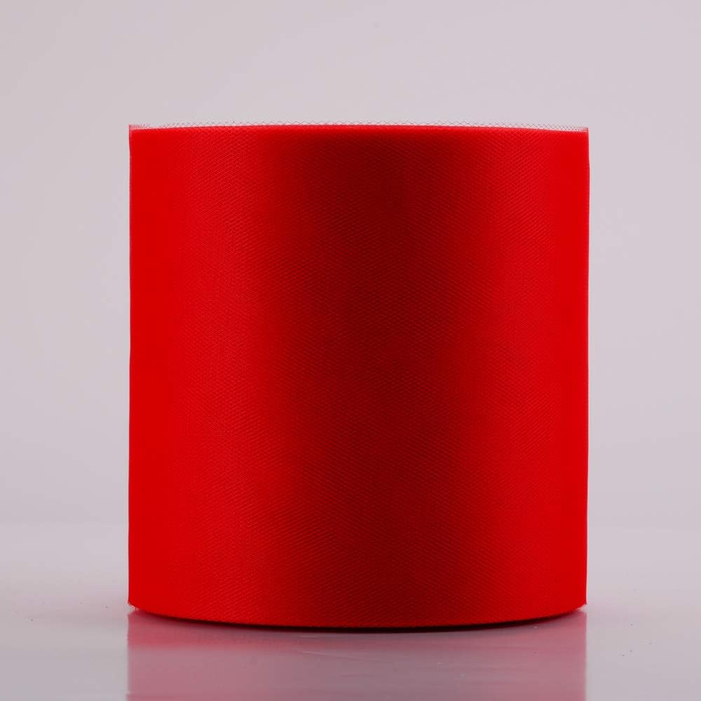 Tulle Rolls 6” by 100 Yards (300 feet) Tulle Roll Spool Fabric for DIY Tutu Skirts Wedding Baby Shower Crafts Decorations Party Supplies (Red)