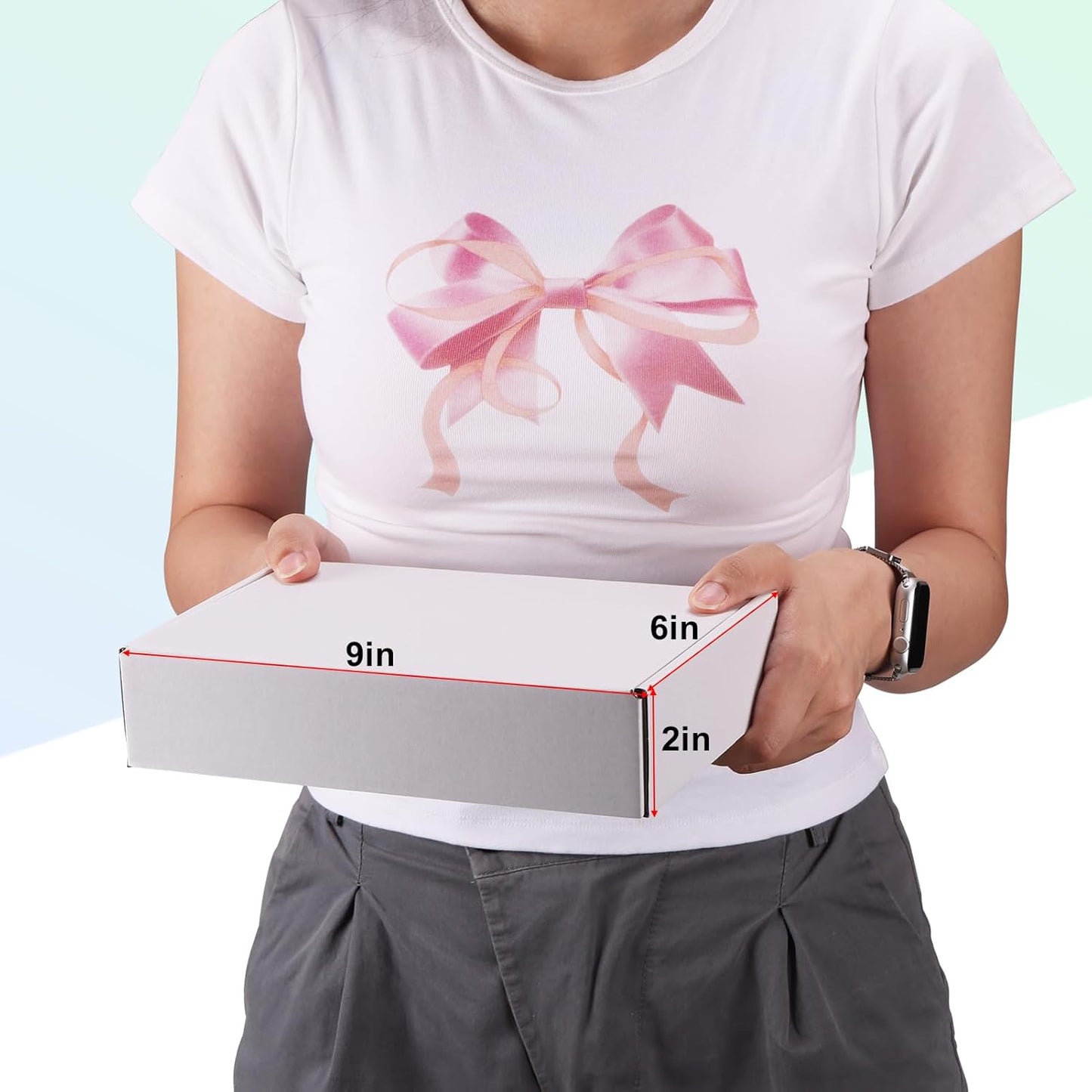 MEBRUDY 9x6x2 Inches Shipping Boxes Pack of 50, Small Corrugated Cardboard Box for Mailing Mailer Packing, White