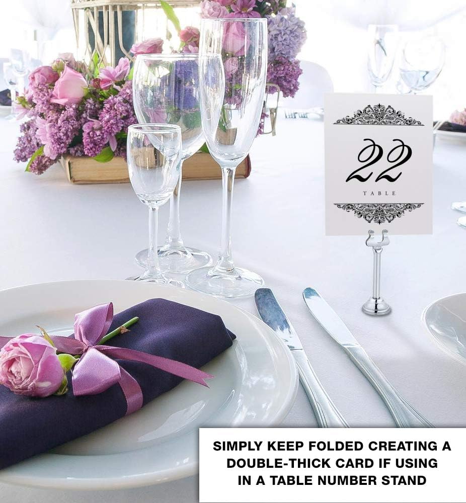 Paisley Wedding Table Numbers (Select Color/Quantity), Champagne, Black, 1-110, Double Sided, Tent or Use in a Stand, Great for Parties & Restaurants - Made in the USA