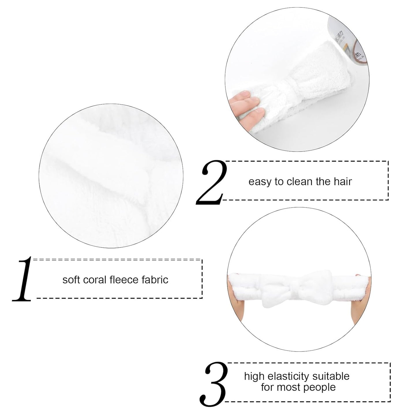 Semato Bachelorette Party Favor Set Bride and Bridesmaid Spa Headband Skincare Headbands for Women Gifts and Party Supplies (1 bride+7white)