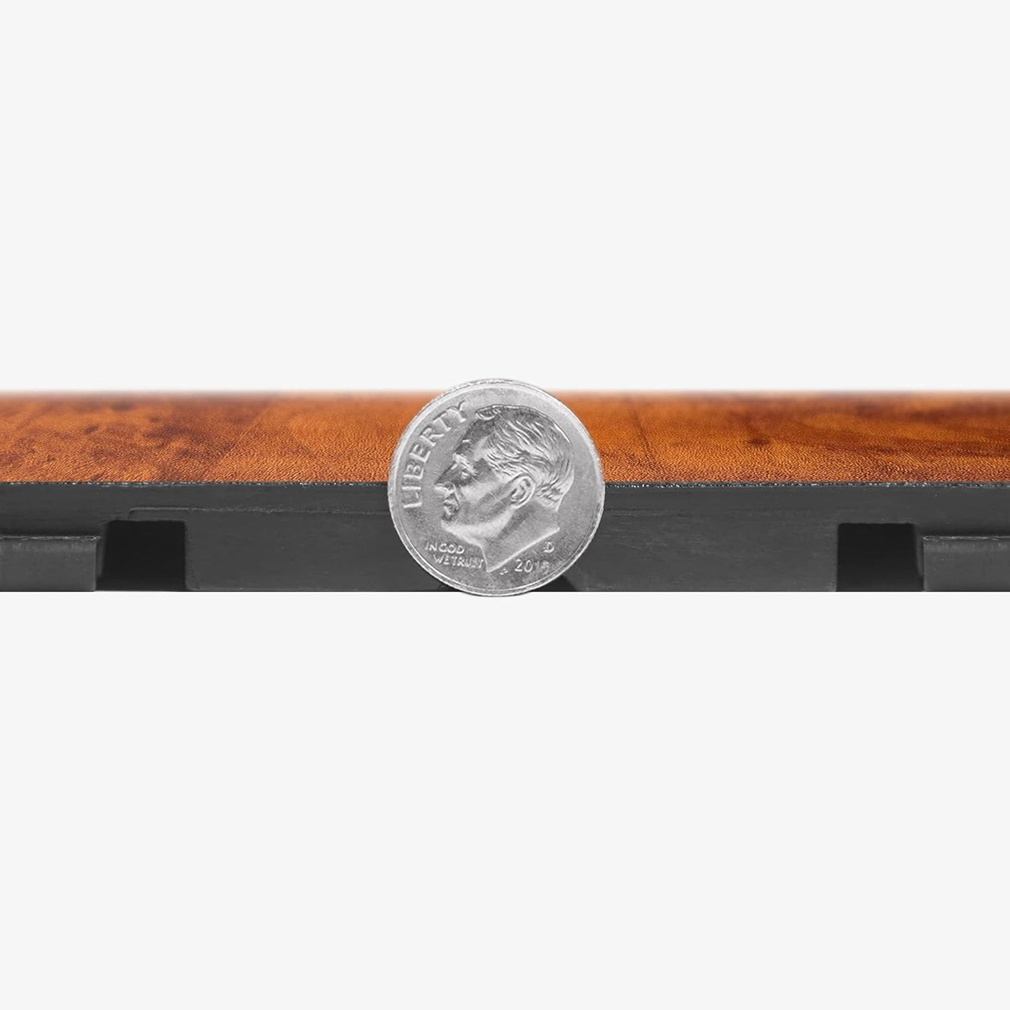 IncStores 3/8" Thick Snap Together Dance Flooring Tiles | 12”x12” Printed Vinyl Dance Floor Tiles for Practice & Performance | Dark Maple | 32 Tile Pack