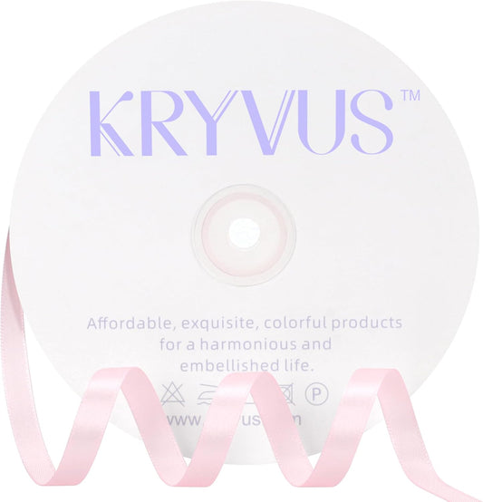 Baby Pink Satin Ribbon 3/8 inch X Continuous 100 Yards, Single Face Polyester Ribbon Perfect for Gift Wrapping, Flower Bouquet, Wedding Decor, Crafts, Bow Making, Sewing and More