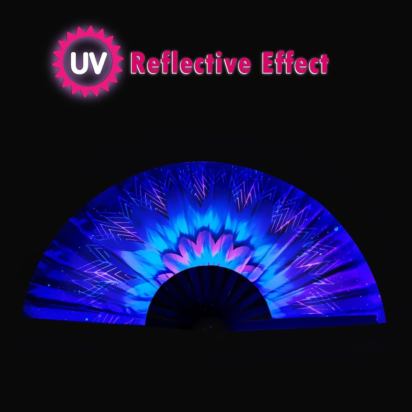 Boots on The Ground Fan, Large Folding Hand Fan for Women and Men, Popping Fans for Line Dancing for Raves, EDM, Dance Party, and Home Decoration