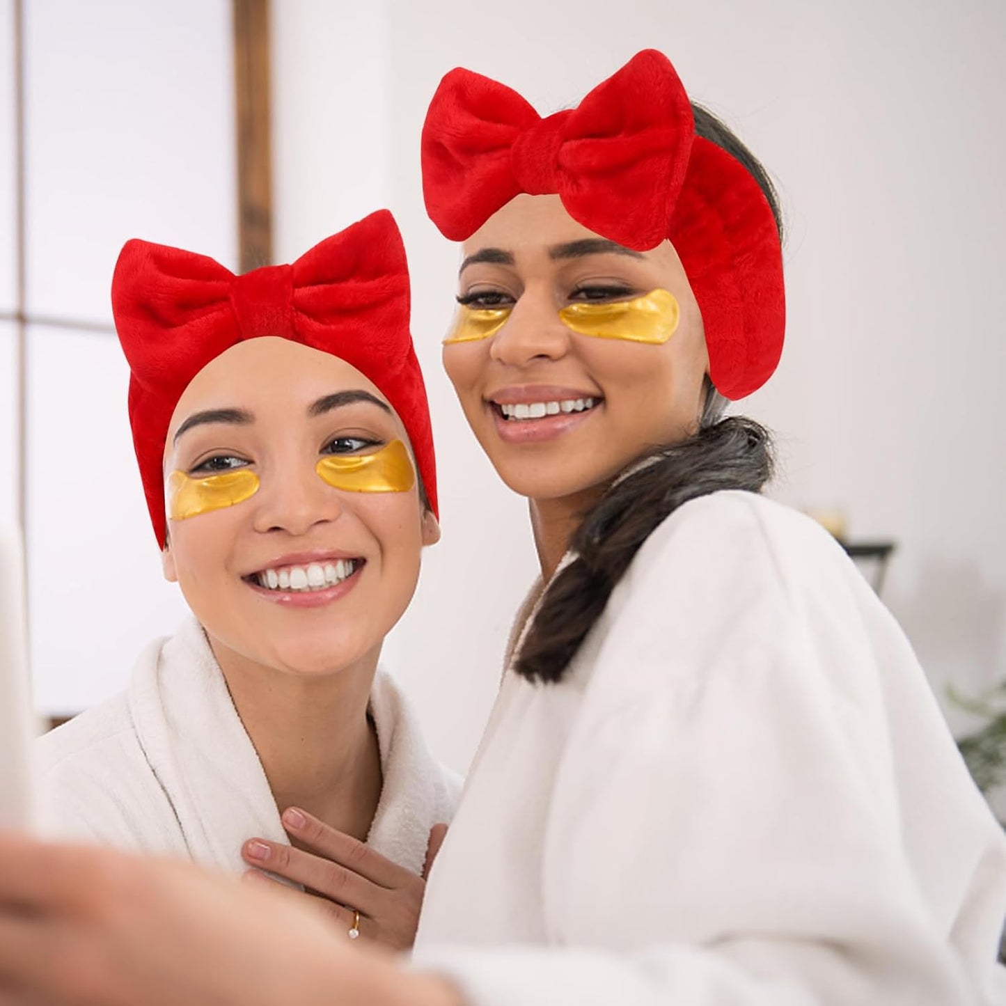 Semato 8 Pcs Red Spa Headband Skincare Headbands for Women Gifts and Party Supplies (red)