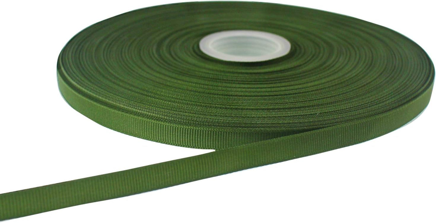Jesep One Roll 100 Yards 3/8" Soild Grosgrain Ribbon Boutique Gift Wrapping Package Ribbon, DIY Crafts Bow Hair Headband Accessories Assorted Ribbon#570 (3/8" 10mm, Olive Green)