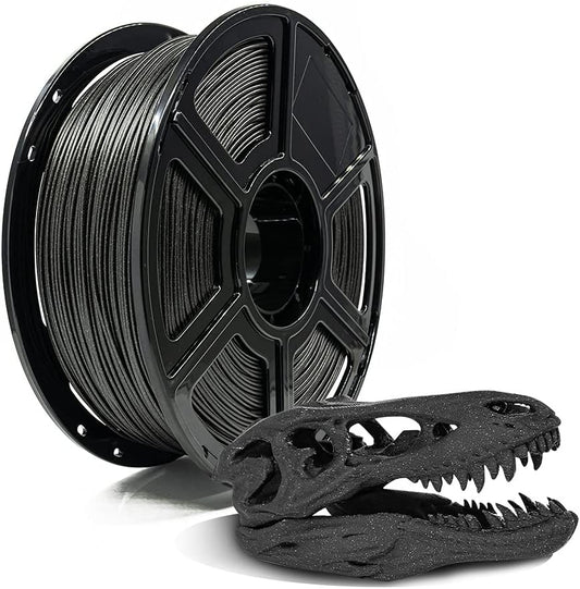 FLASHFORGE PLA Filament 1.75mm Galaxy Matte Black, 3D Printer Filament with Silver Glitter 1kg (2.2lbs) Spool, Dimensional Accuracy +/- 0.02mm, Shimmering 3D Printing Filament for Unique Finish