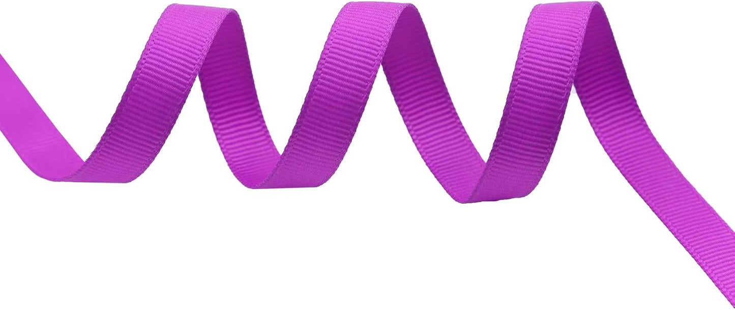 ITIsparkle 3/8" Inch Grosgrain Ribbon 50 Yards-Roll Set for Gift Wrapping Scrap Books Party Favor Hair Braids Baby Shower Decoration Cake Decoration Floral Arrangement Craft Supplies, Purple Ribbon