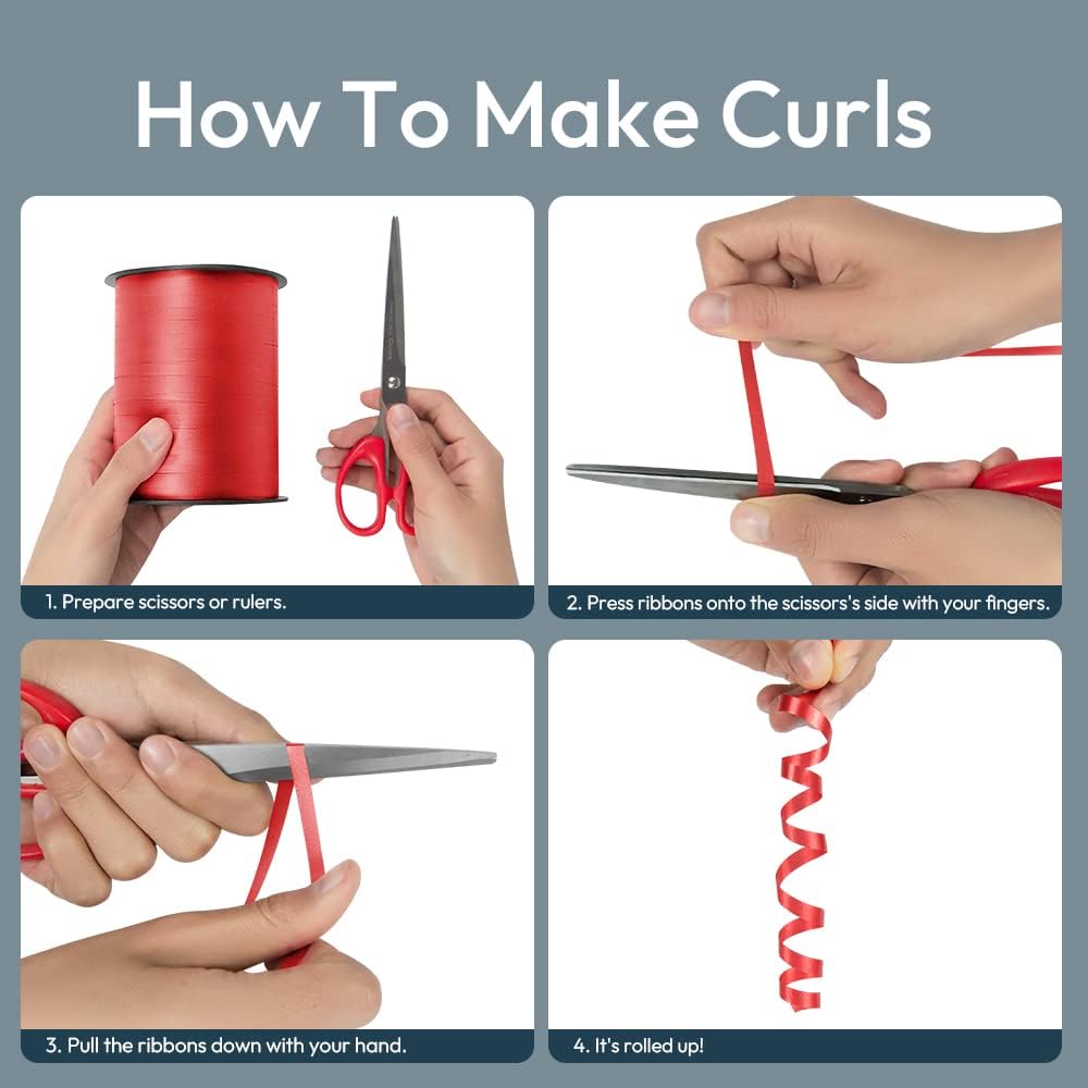 KMER LIFE Premium Silver Shiny Curling Shiny Ribbon, 1/5" Wide x 500 Yards Christmas Curling Ribbons for Gift Wrapping, Party Decoration, Balloon String, Ribbons for Florist Flower (1 Roll)