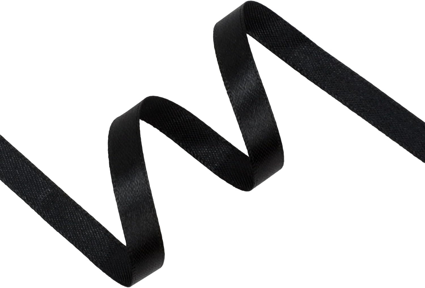 Black Satin Ribbon 3/8 inch X Continuous 50 Yards, Single Face Polyester Black Ribbon Perfect for Gift Wrapping, Flower Bouquet, Wedding Decor, Crafts, Bow Making, Sewing and More