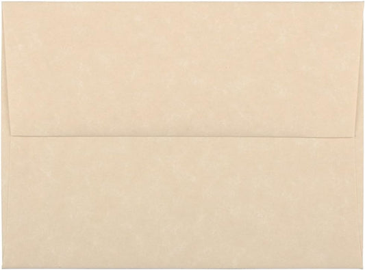 JAM PAPER A2 Parchment Invitation Envelopes - 4 3/8 x 5 3/4 - Brown Recycled - 50/Pack