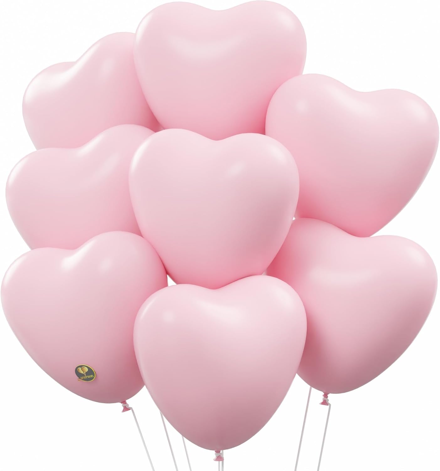 AFTERLOON® Biodegradable Balloons 100 pcs Baby Pink 10 Inch Heart Shaped, Thickened Extra Strong Natural Latex Helium Float, Proposal Marriage Love Baby Shower Gender Reveal Wedding Bridal