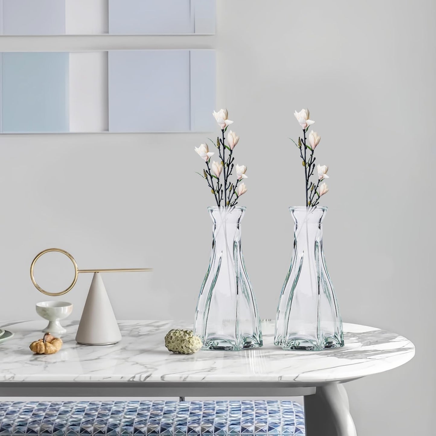 12 Pcs Bud Vase Set, Vases for Centerpieces, Cute Glass Bud Vases in Bulk, Small Vases for Flowers, Mini Vase Set for Wedding Decorations, Home Table Flower Décor