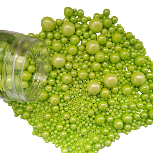 Edible Green Sugar Pearls Candy Sprinkles 120G/ 4.23Ounce Baking Cake Sprinkles Cupcake and Cake Topper Cookie Decorations Wedding Party Valentines Halloween Christmas Supplies