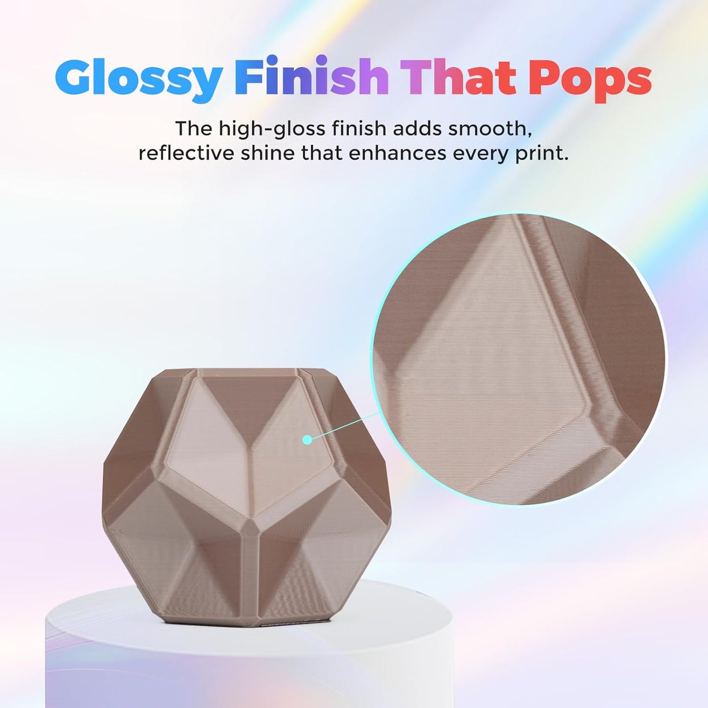 Flashforge 3D Printer Filament Silk PLA 1.75mm 1kg Spool-Dimensional Accuracy +/- 0.02mm (Coffee)