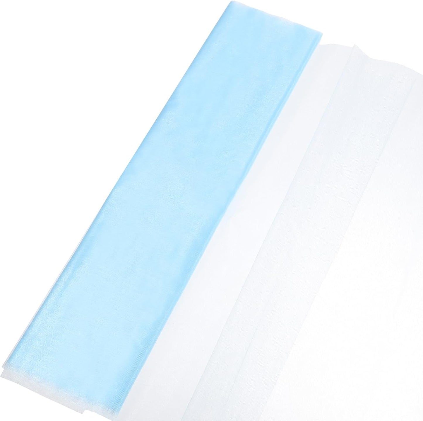 uxcell 19" by 5.5 Yard Tulle Fabric Backdrop Curtains for DIY Tutu Skirt Shower Decor Wedding Crafts Birthday Party Supplies, Light Blue