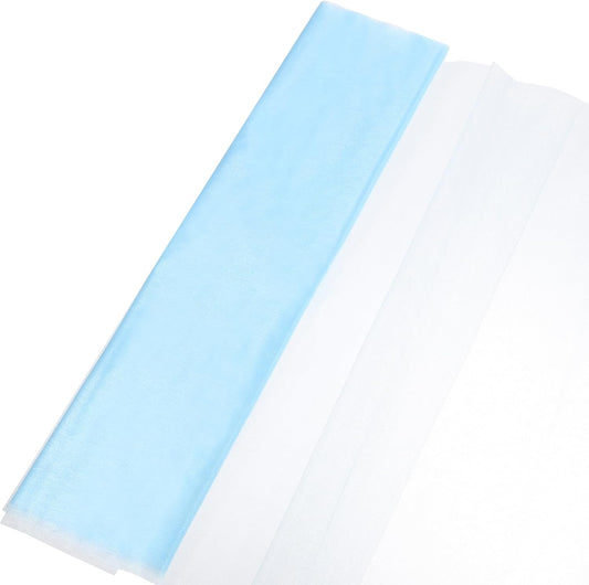 uxcell 19" by 5.5 Yard Tulle Fabric Backdrop Curtains for DIY Tutu Skirt Shower Decor Wedding Crafts Birthday Party Supplies, Light Blue