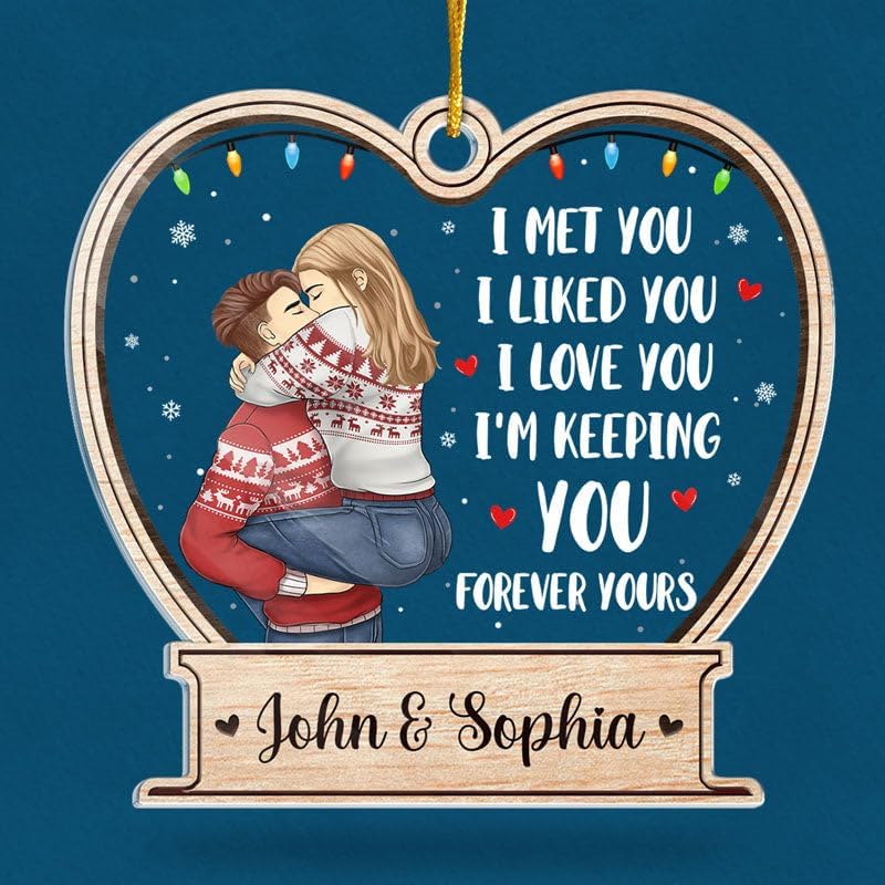 Pawfect House Forever Yours, Personalized Christmas Tree Decorations Gifts for Couples, Anniversary Birthday Gifts for Husband, Wife, Vintage Christmas Ornaments, Housewarming Gift for Her, Him