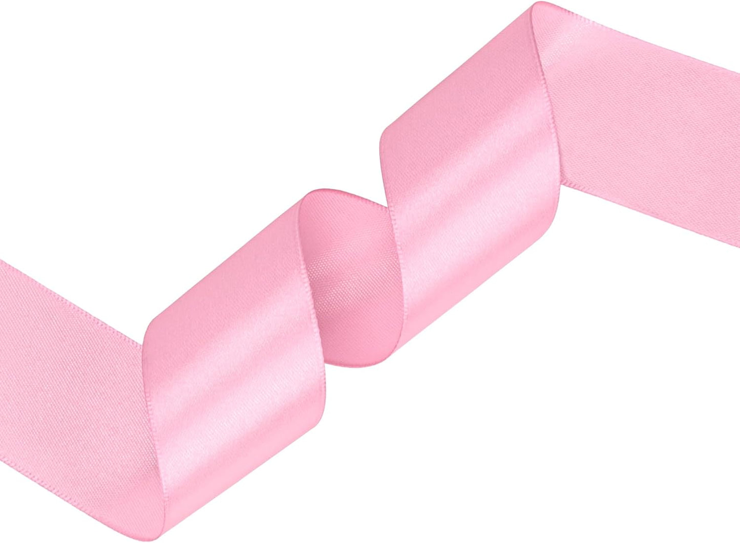 Rose Pink Satin Ribbon 1-1/2 inch X Continuous 25 Yards, Single Face Polyester Ribbon Perfect for Gift Wrapping, Flower Bouquet, Wedding Decor, Crafts, Bow Making, Sewing and More