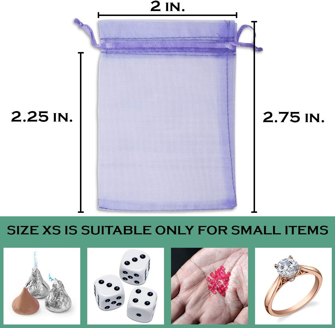 TheDisplayGuys 48-Pack 2" x 2-3/4" Lavender Sheer Organza Gift Bags with Drawstring, Jewelry Candy Treat Wedding Party Favors Mesh Pouch