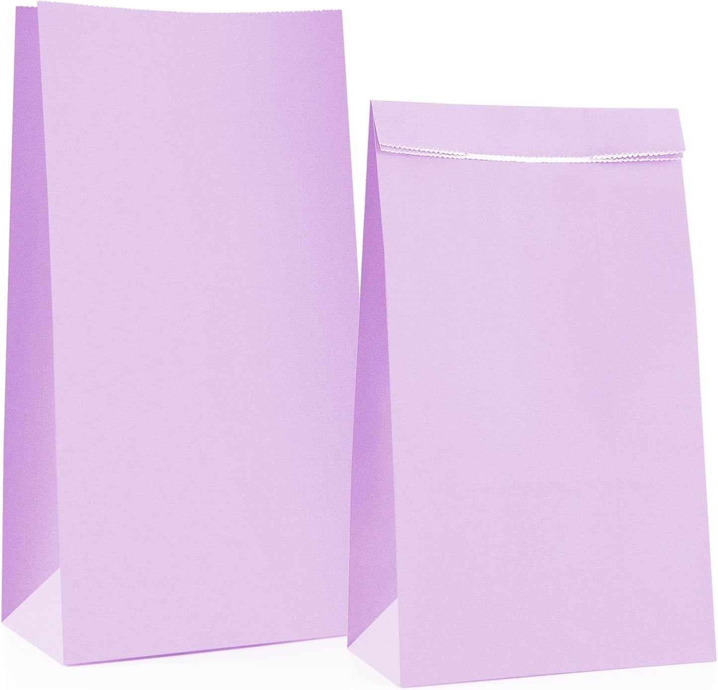 30-Pack Purple Party Favor Paper Bags,9'' Wrapped Treat, Goodie,Candy, Paper Lunch Bags for Birthday Party, Babyshower,School Activitities