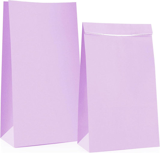 30-Pack Purple Party Favor Paper Bags,9'' Wrapped Treat, Goodie,Candy, Paper Lunch Bags for Birthday Party, Babyshower,School Activitities
