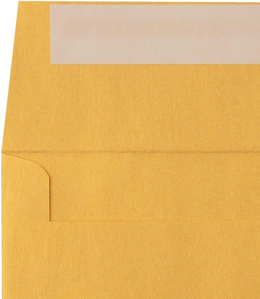 LUXPaper Square Invitation Envelopes | Peel & Press | 5 3/4" x 5 3/4" | Gold Metallic | 80lb. Text | 50 Qty