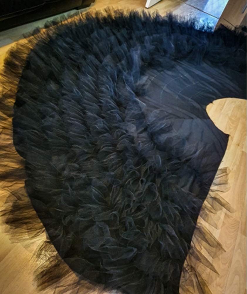 Tulle Fabric Roll, 6” by 200 Yards (600FT) Tulle Organza Fabric Spool for DIY Tutu Skirt Baby Shower Decor Wedding Backdrop Crafts Birthday Party Supplies (Black)