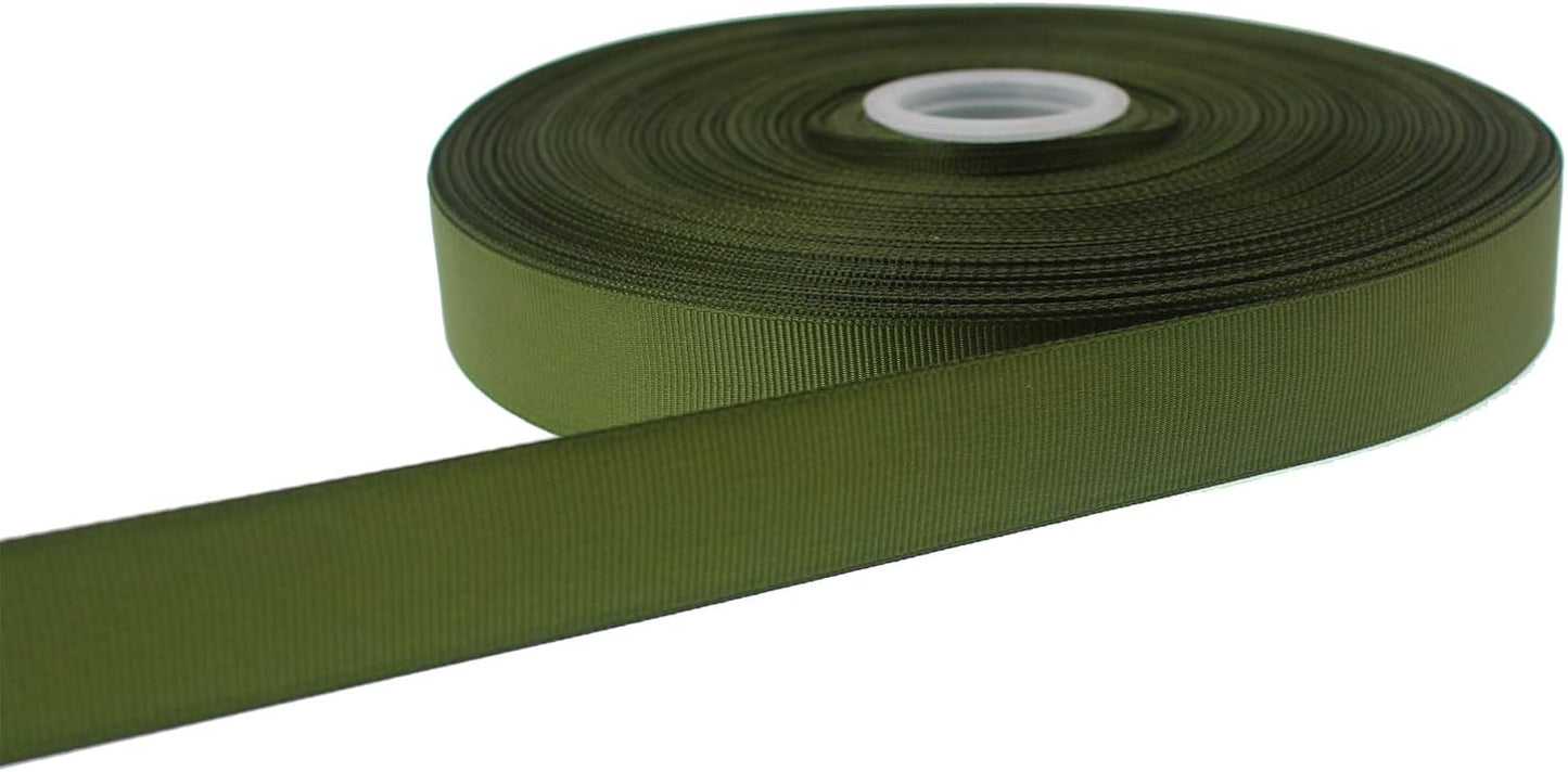 Jesep One Roll 100 Yards 1" Soild Grosgrain Ribbon Boutique Gift Wrapping Package Ribbon, DIY Crafts Bow Hair Headband Accessories Assorted Ribbon#570 (1" 25mm, Olive Green)