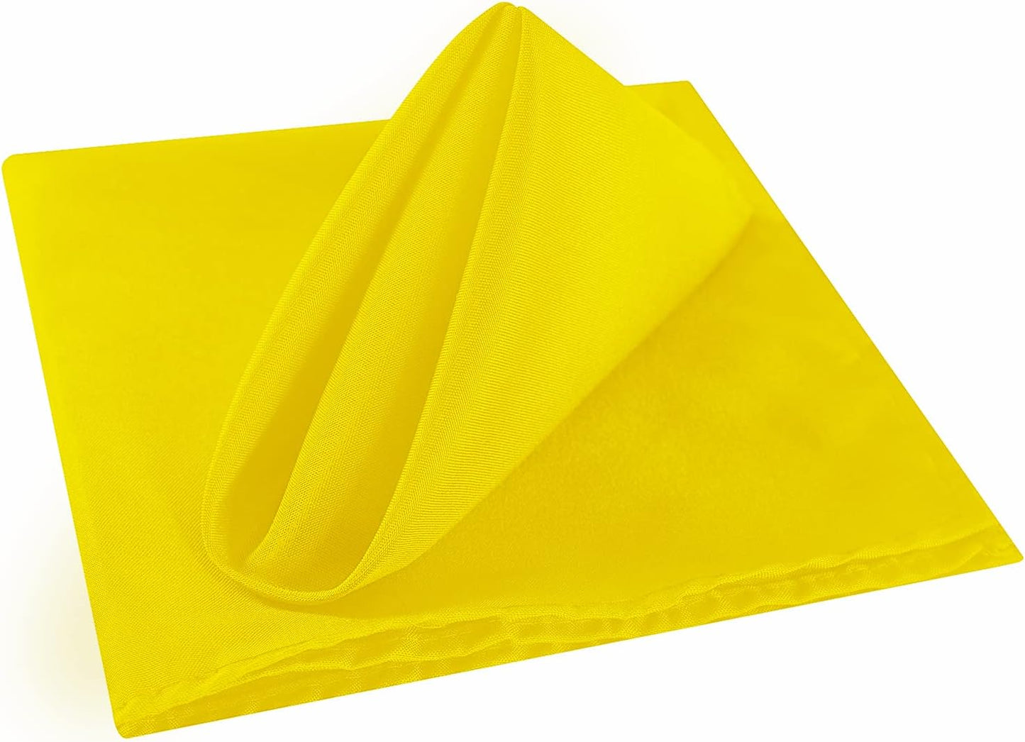 Cloth Napkins 17x17 inch Washable Polyester Dinner Napkins Soft Table Napkins for Wedding Party Dining Banquet(Yellow,12PCS)