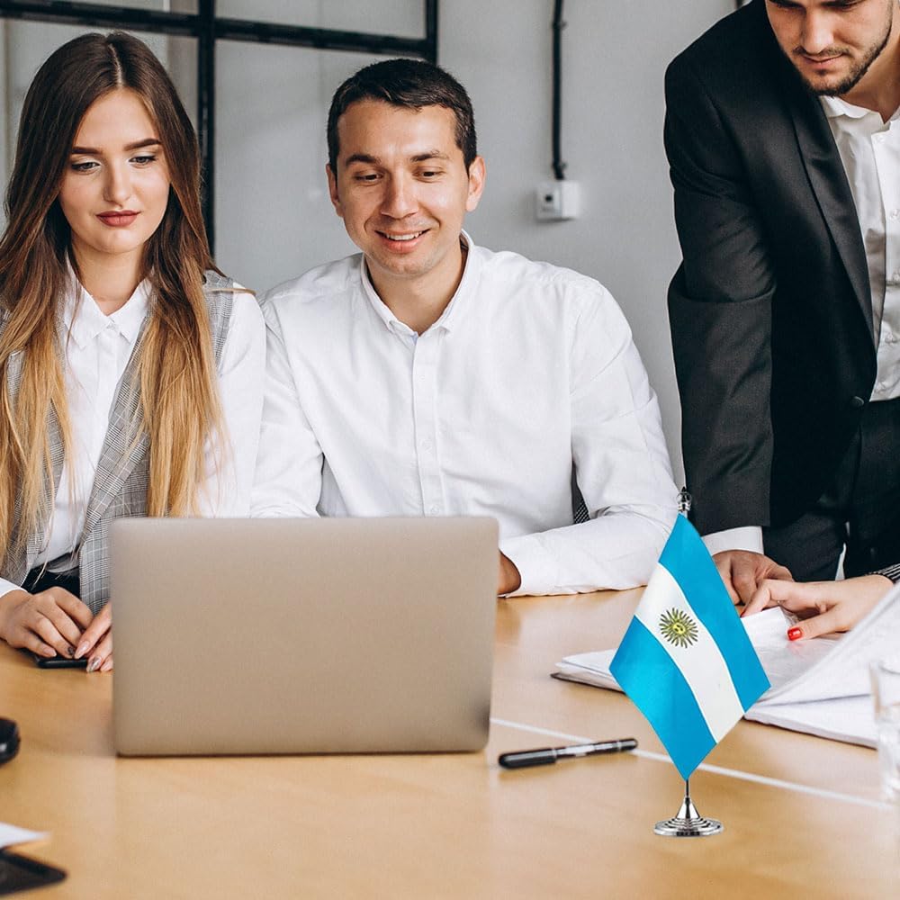 Argentina Flag Argentine Flags, Small Mini Argentine Desk Flag, Used for Table Office Classroom Home Patriotic Events Decorations