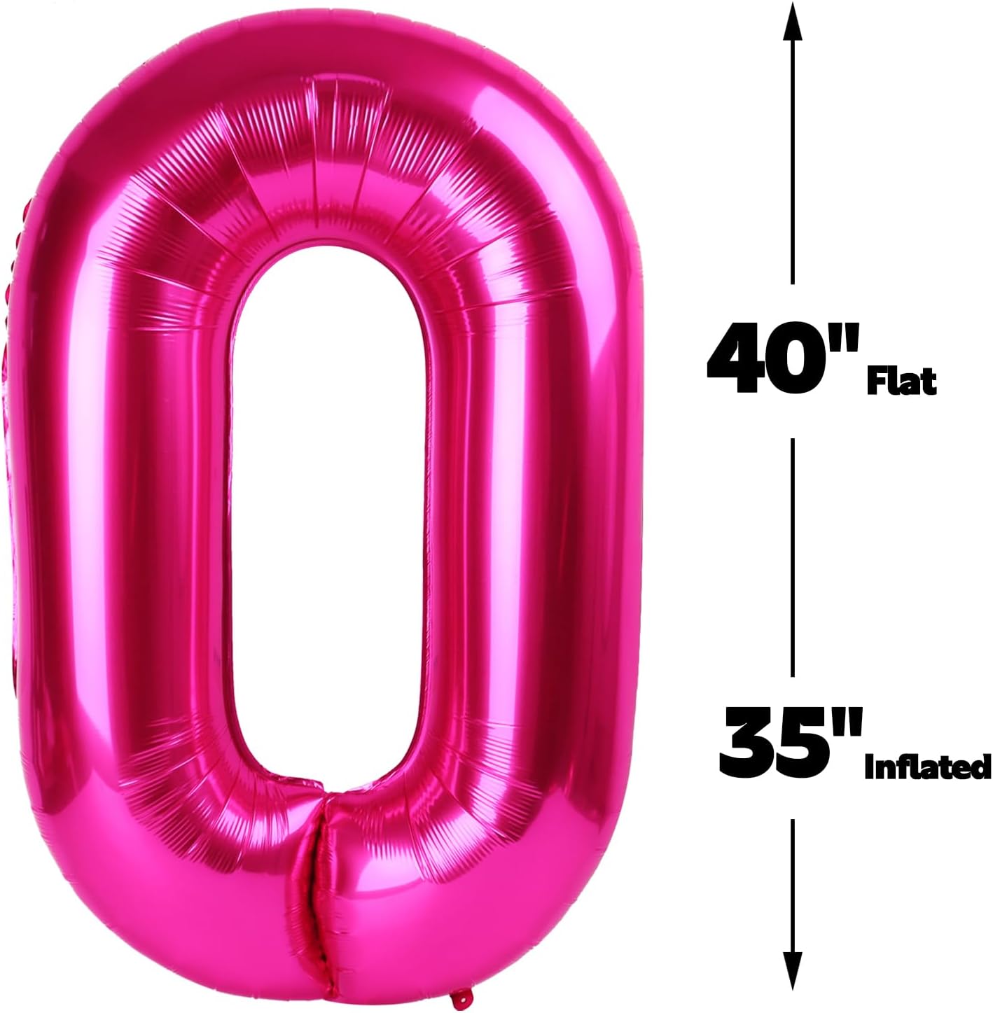 Hot Pink 40 Inch 0 Number Balloons, 0 Decorations for 10 20 30 40 50 60 70 80 90 100Birthday, Foil Giant Birthday Graduations Anniversary Party Balloons