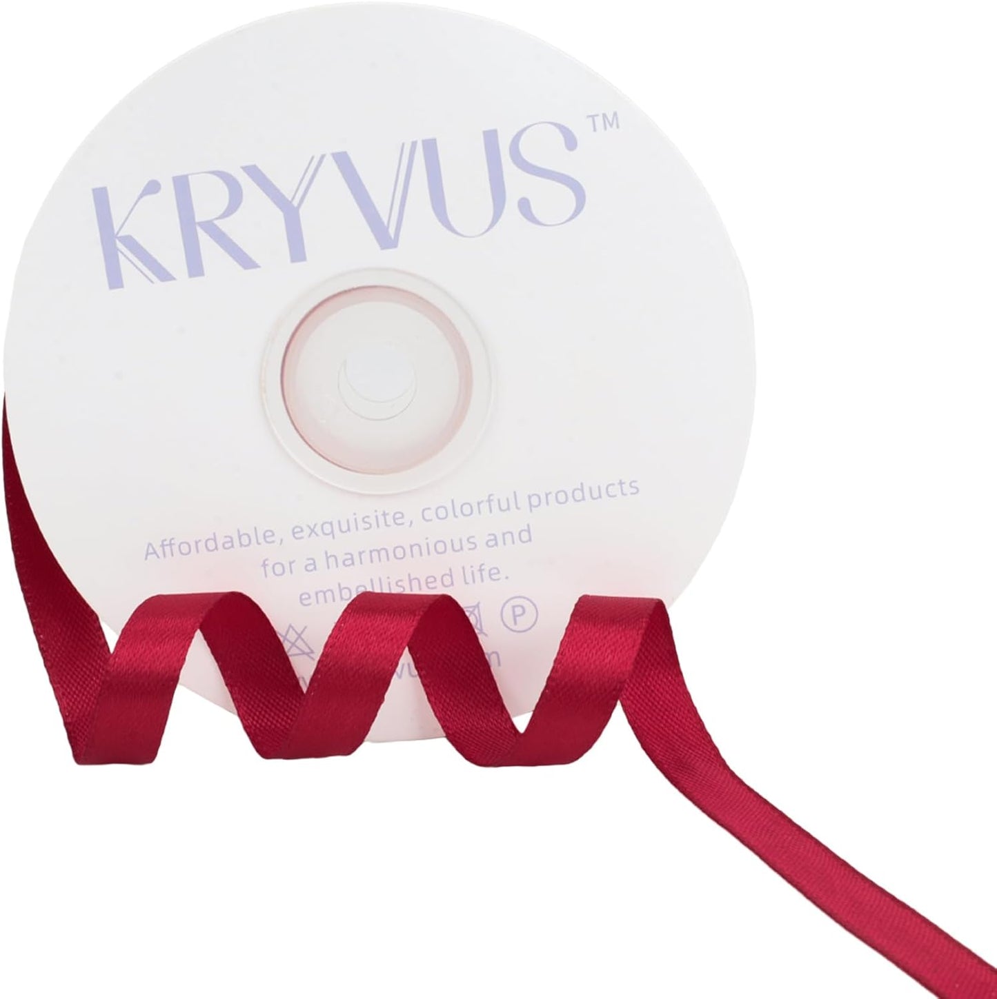 Scarlet Red Satin Ribbon 3/8 inch X Continuous 50 Yards, Single Face Polyester Ribbon Perfect for Gift Wrapping, Flower Bouquet, Wedding Decor, Crafts, Bow Making, Sewing and More