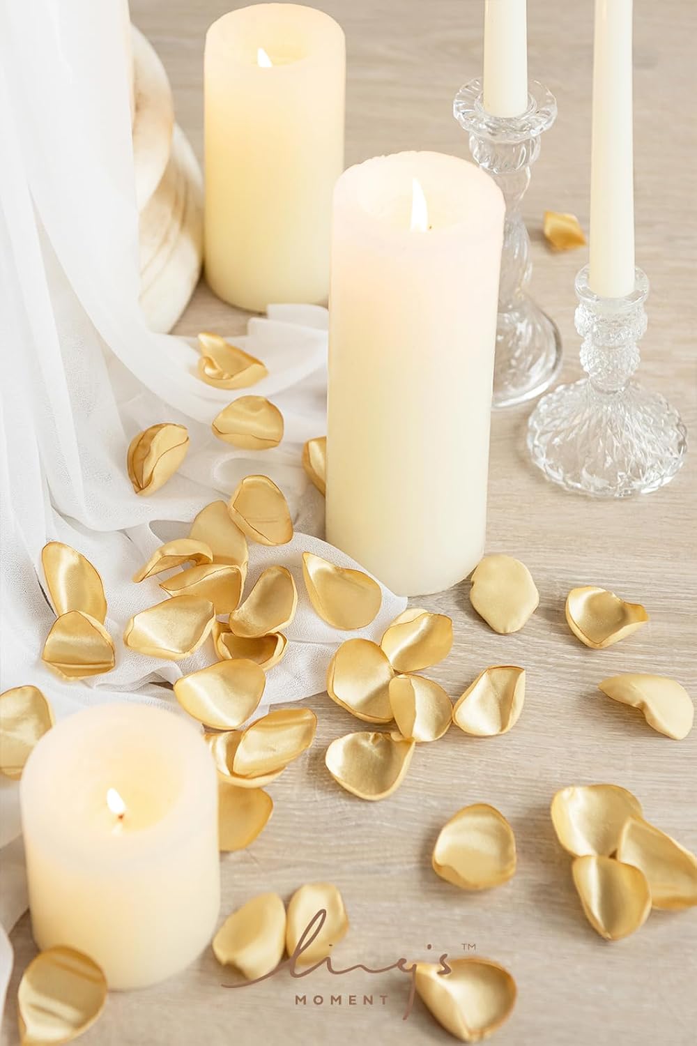 Ling's Moment Rose Petals, Silk Flower Petals for Wedding/Aisle/Flower Girl Baskets/Table Centerpiece Décor,etc.Gold 200pcs