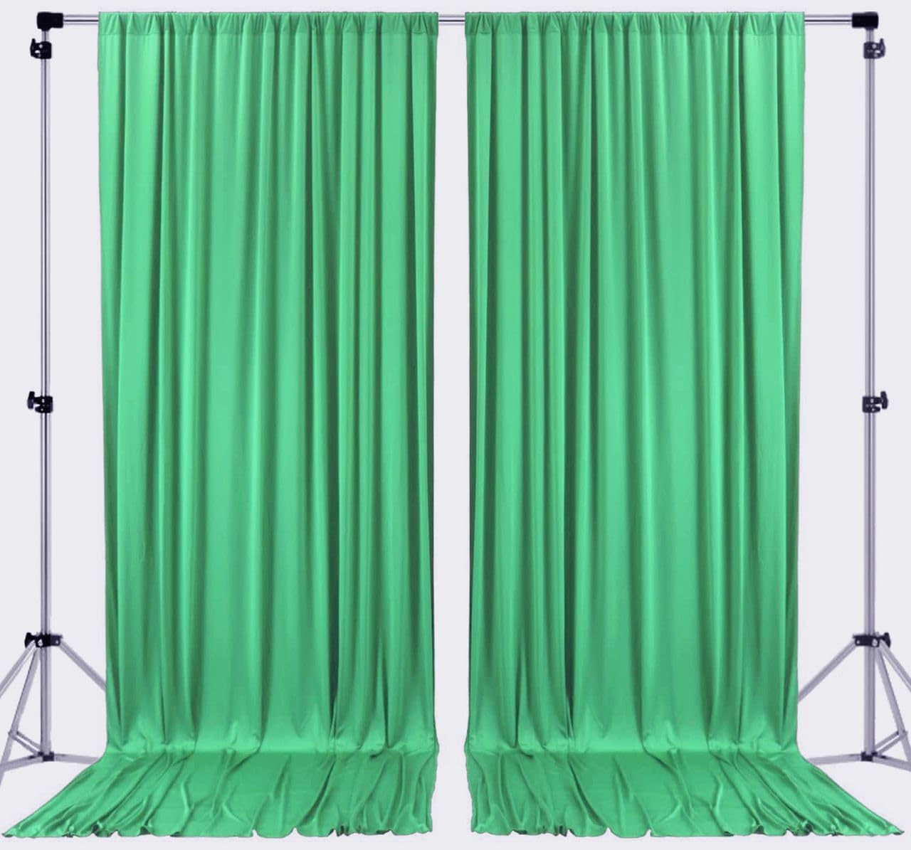 AK TRADING CO. 10 feet x 10 feet Polyester Backdrop Drapes Curtains Panels with Rod Pockets - Wedding Ceremony Party Home Window Decorations - Kelly Green