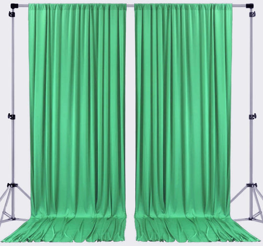 AK TRADING CO. 10 feet x 10 feet Polyester Backdrop Drapes Curtains Panels with Rod Pockets - Wedding Ceremony Party Home Window Decorations - Kelly Green