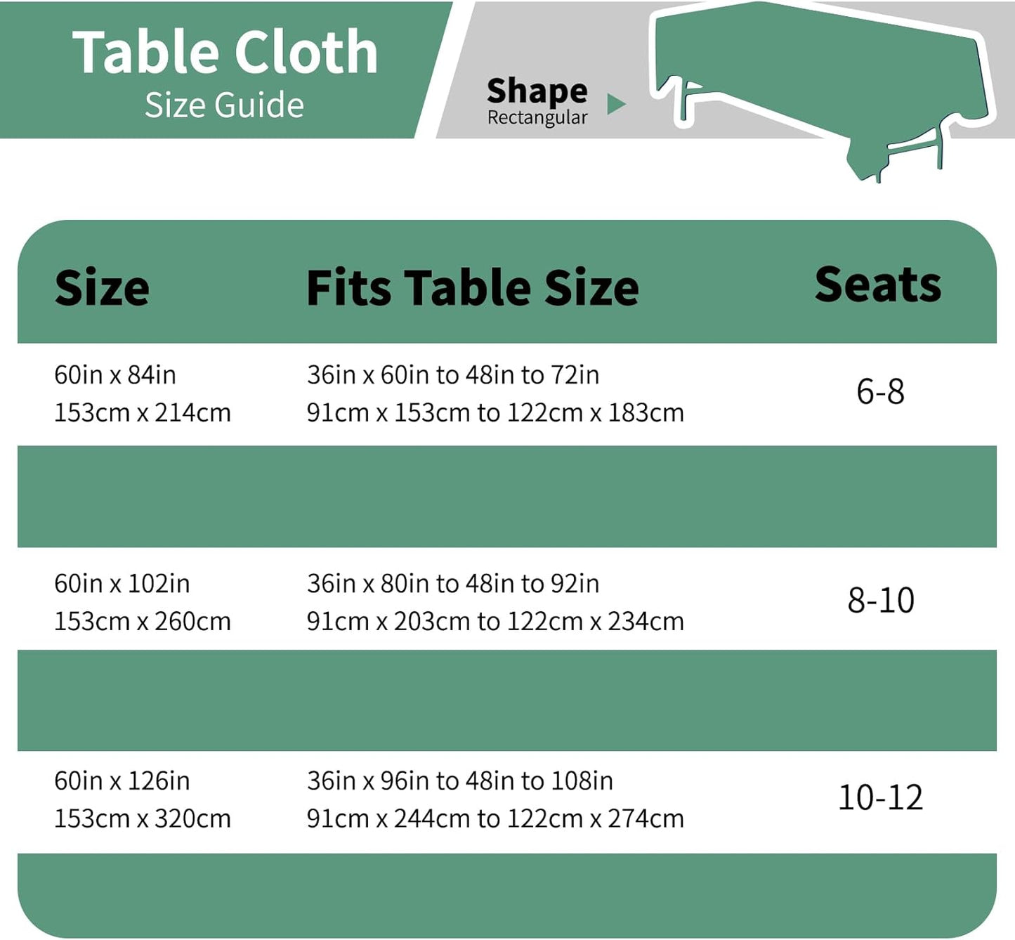 Hunter Green 6 Pack Polyester Table Cloth 60 x 84 Inch, Rectangle Tablecloths for 6 Foot Tables Washable Table Cloth for Party Wedding