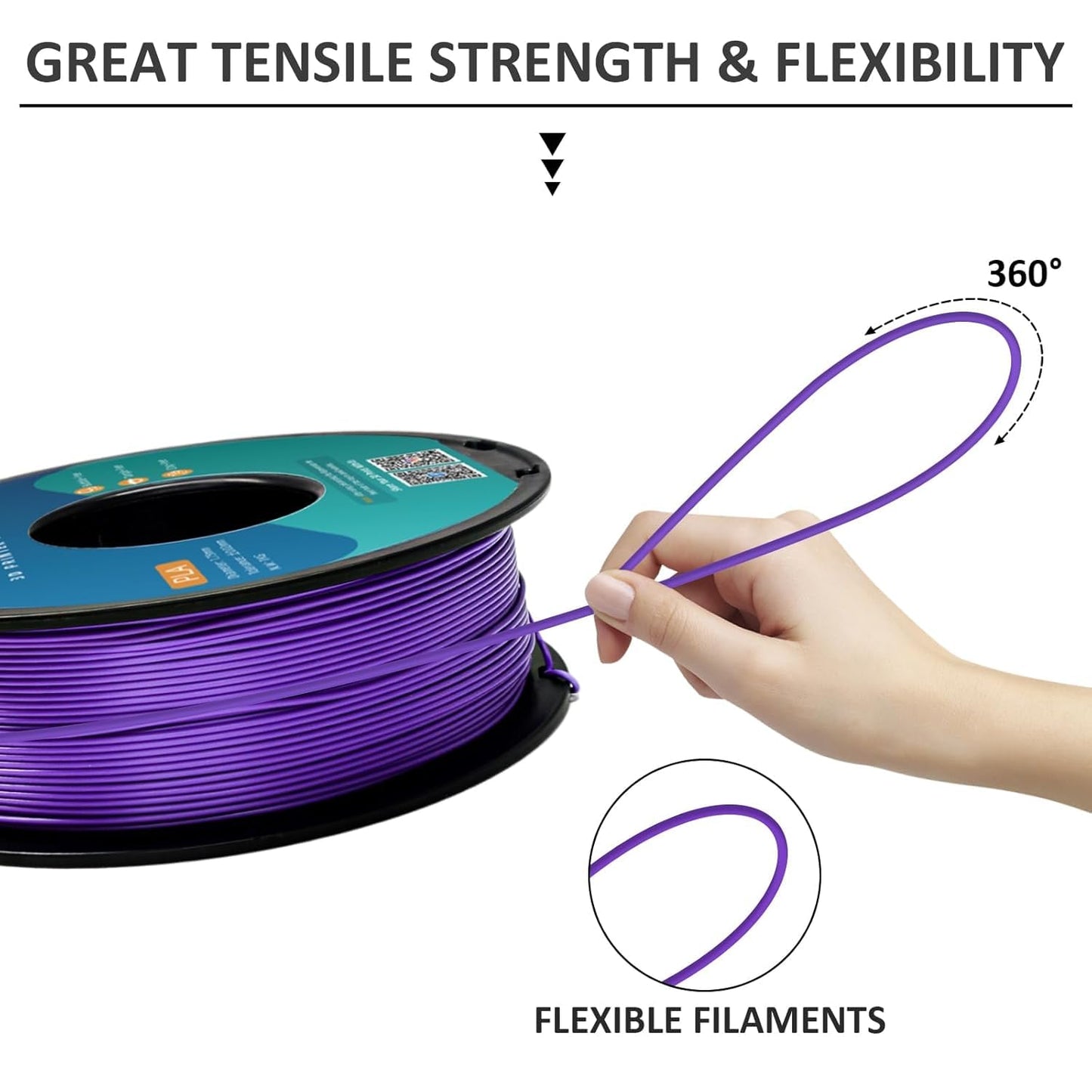 GIANTARM 3D Printer Filament, Purple Pla Filament, 1Kg(2.2lbs) Spool, 1.75mm Dimension Accuracy +/- 0.03mm, 3D Printing Filament