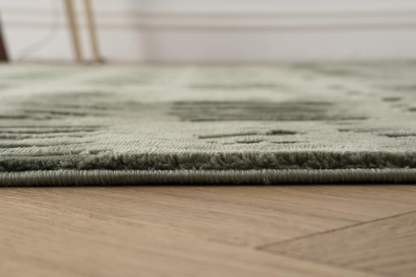 Revival Rugs Shell 7'10"x10' Washable Area Rug for Living Room Bedroom - 100% Recycled Oeko-TEX Certified, Medium Pile, Green