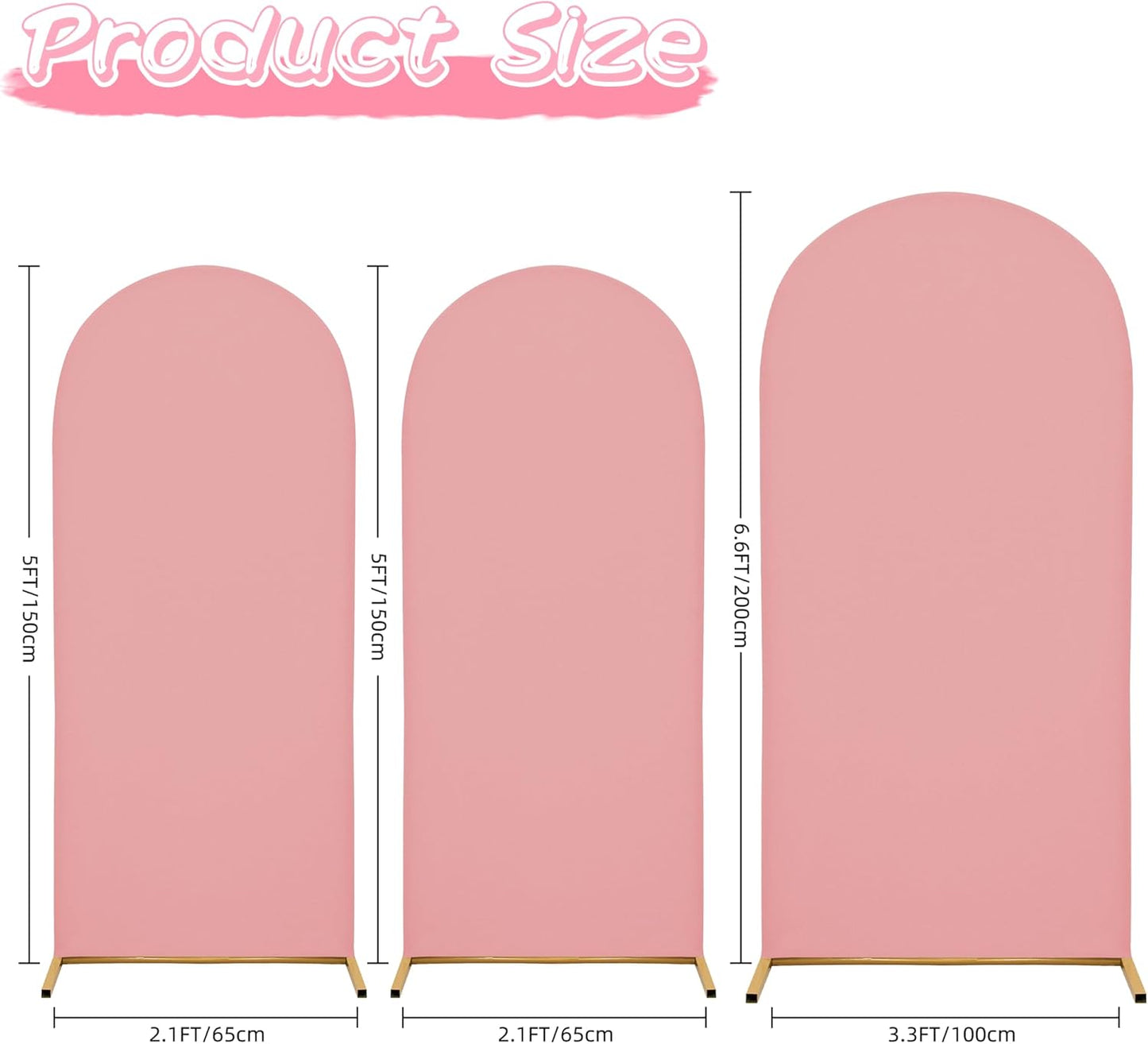 6.6FT Wedding Arch Covers Arch Backdrop Cover Arch Stand Covers Set Arch Cover Spandex Fabric Stretchy Backdrop for Wedding Birthday Party Decoration Baby Shower (Light Pink)