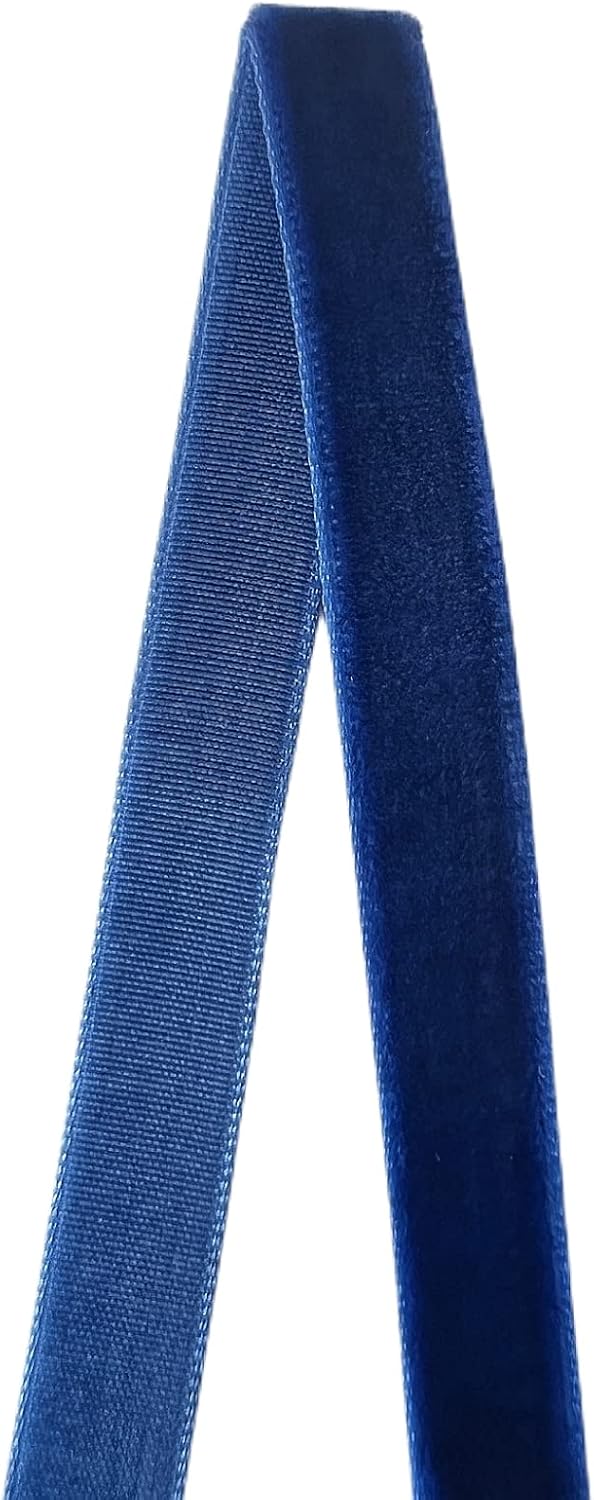 Vintage Sapphire Blue Velvet Ribbon, 3/8 Inch X 25Yd