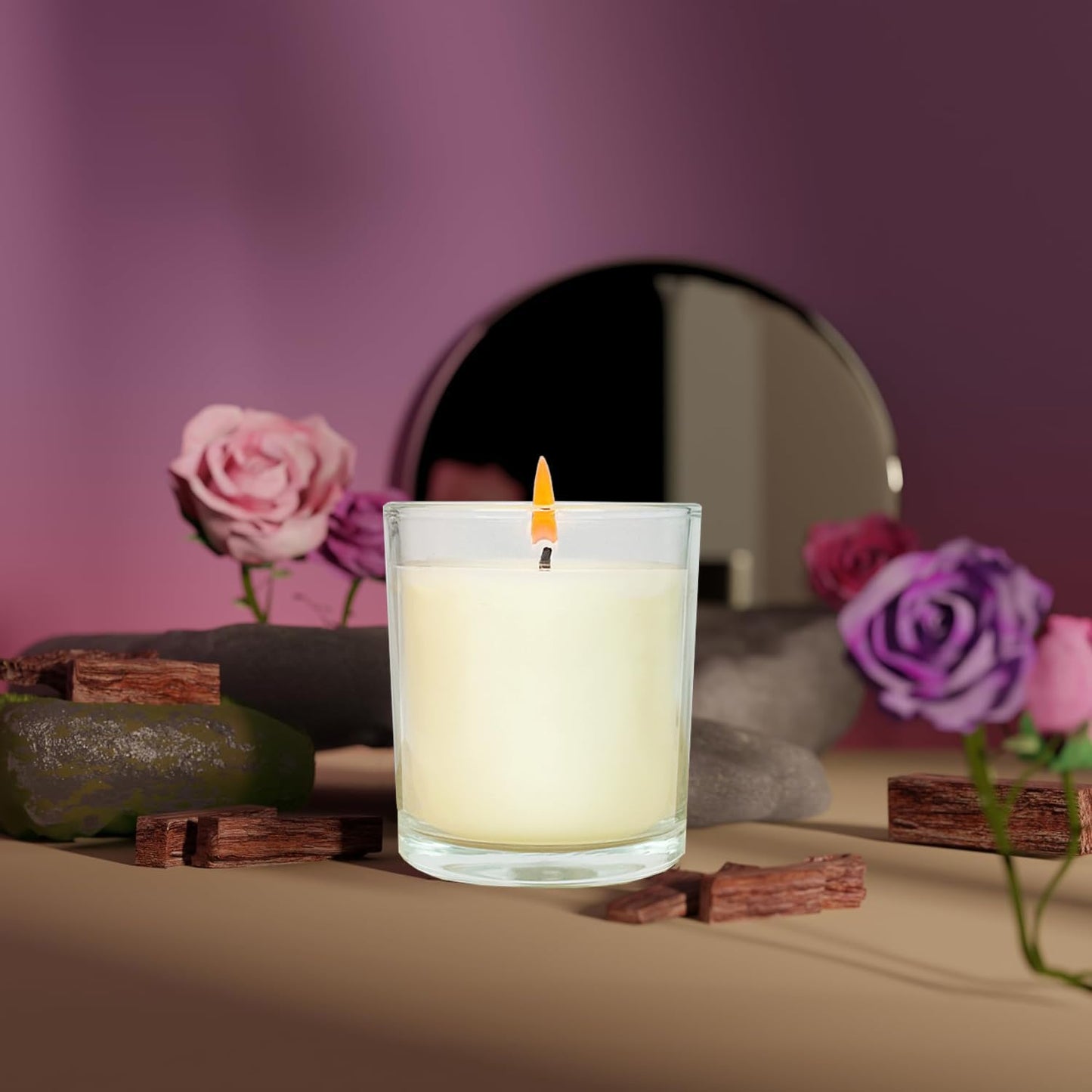 12 Pcs 6 Oz Mini Soy Candles,Rose Scented Bulk Candle Set,Aromatherapy Candle,Great Stress Relieving Scented Candles for Girls as a Gift for Birthdays, Weddings Party Favors!