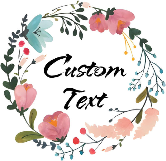 Custom Stickers for Weddings, Birthdays & Businesses - Personalized Labels with Your Logo - Waterproof, Fade and Heat Resistant - Pack of 100-1000 (Wreath M, 3 Inch)