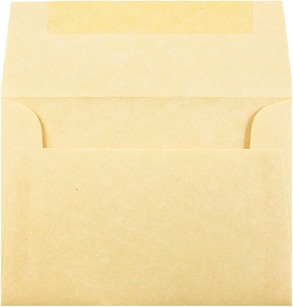 JAM PAPER 4Bar A1 Parchment Invitation Envelopes - 3 5/8 x 5 1/8 - Antique Gold Recycled - 50/Pack