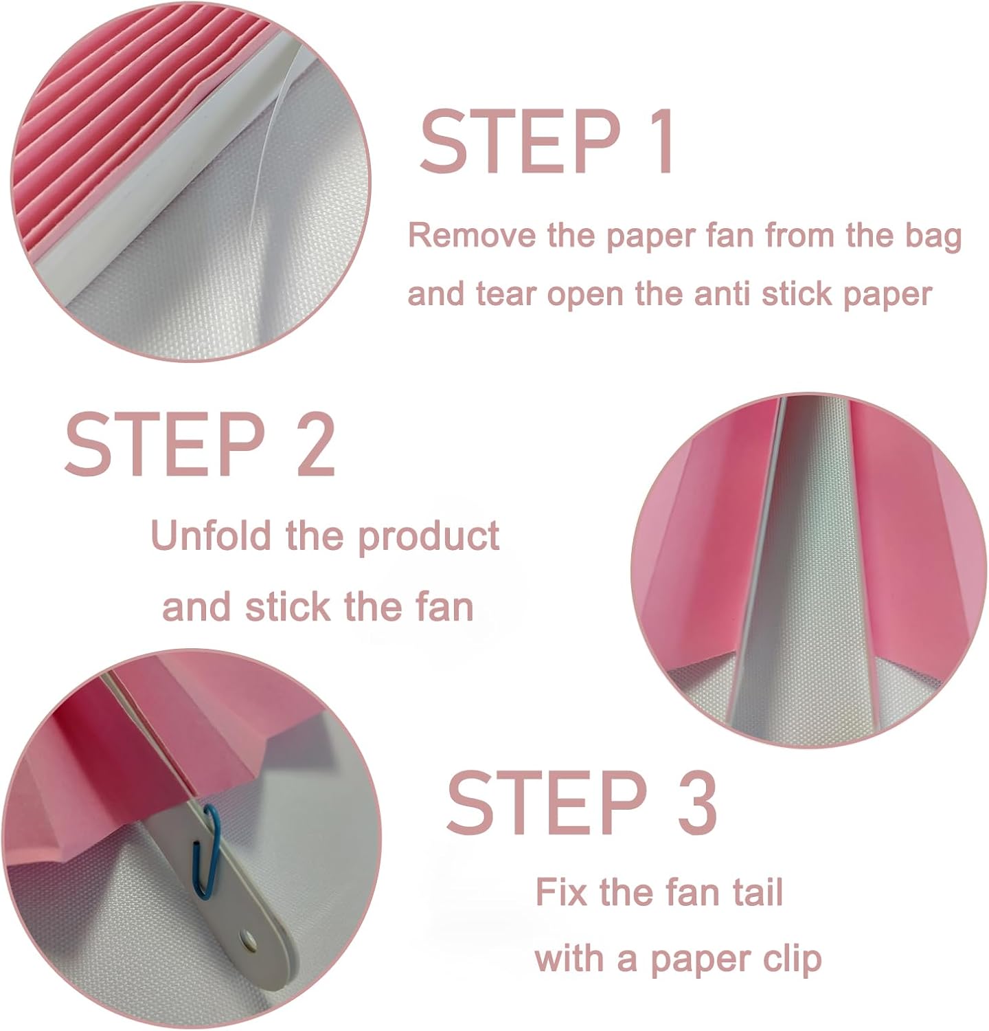 BARTHEW Pink Party Decorations, Pink Paper Decorations for Party, Baby Shower Decorations, Schoolgirl Style Classroom Decor, 12in, 30 Color DIY Set